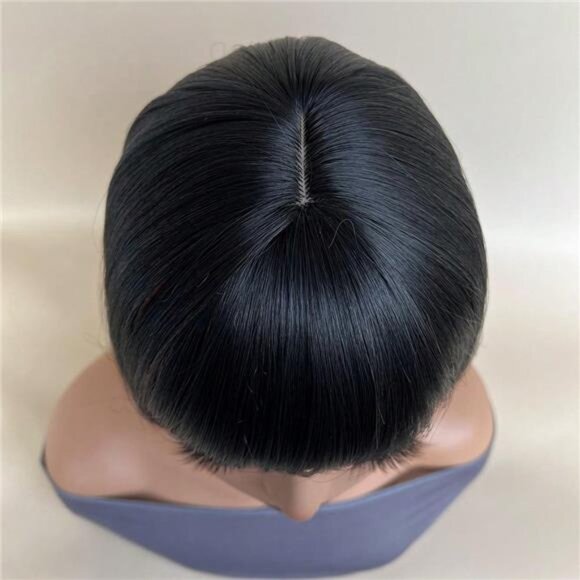 Mixed Brown Color Short Bob Wigs With Bangs 10 Inch